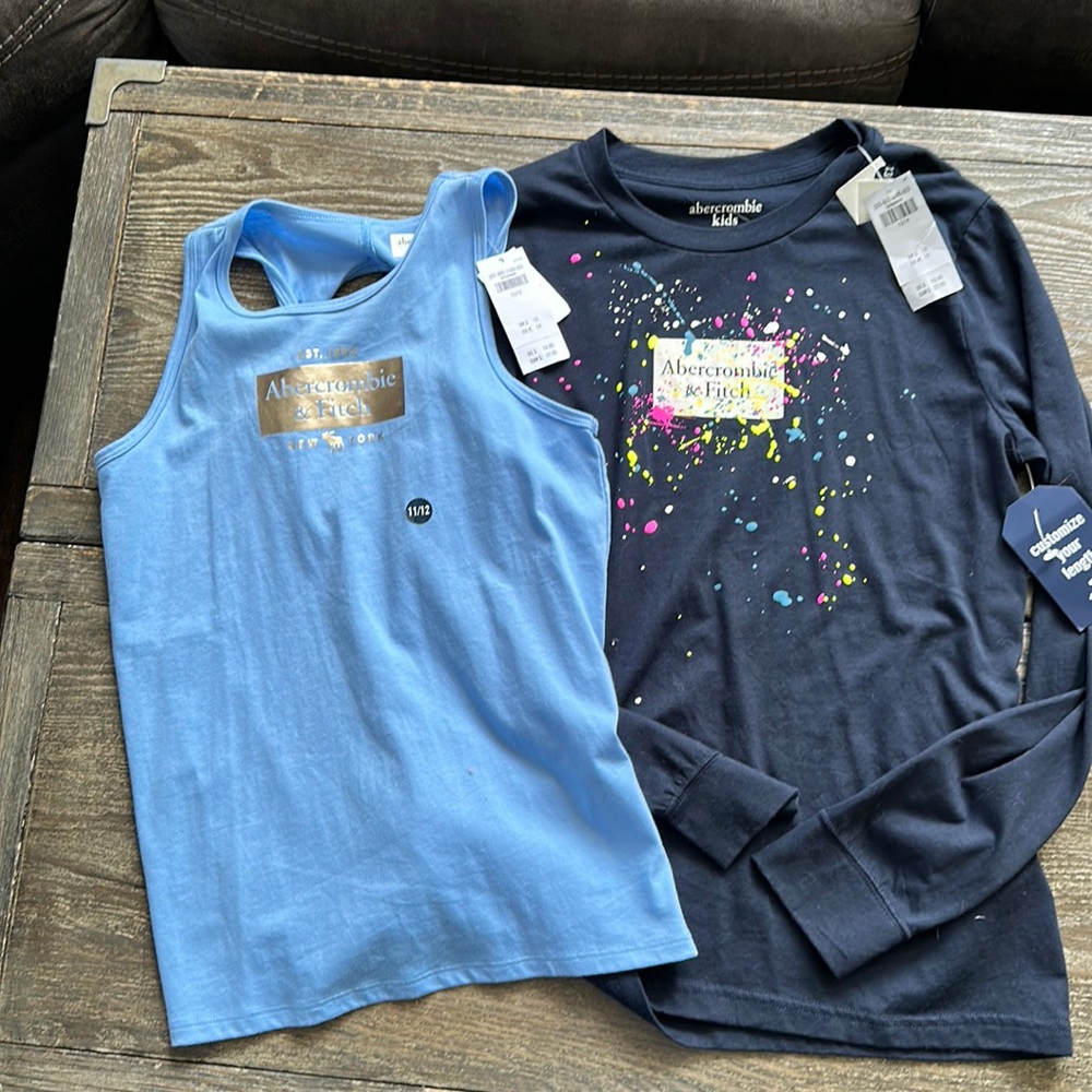 Two new with tags Abercrombie kids shirts.